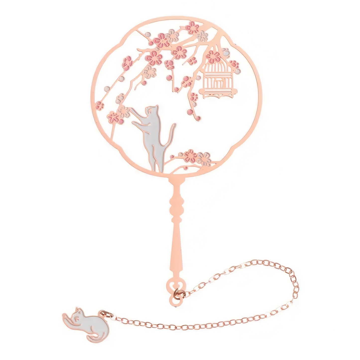 Classic Chinese Fan Shape Metal Bookmark