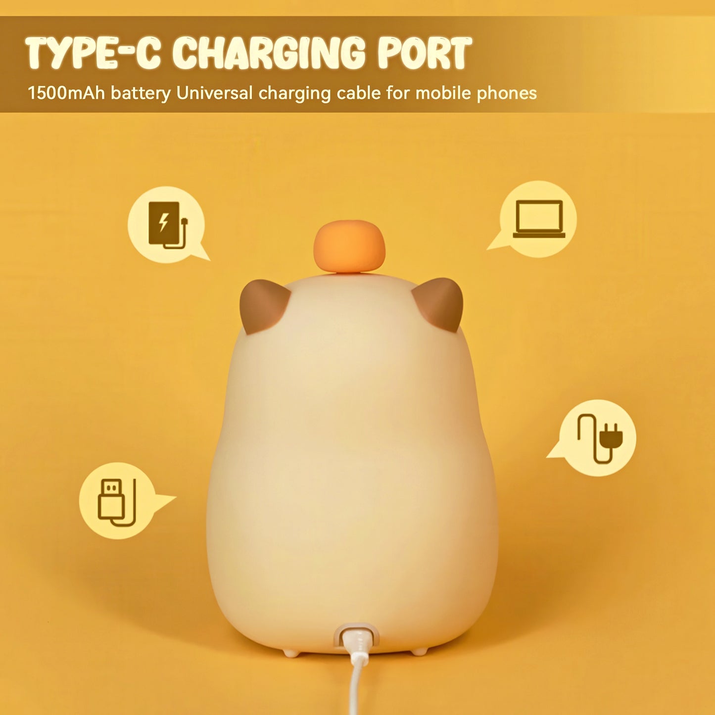 Cute Capybara Digital Alarm Clock with Nightlight