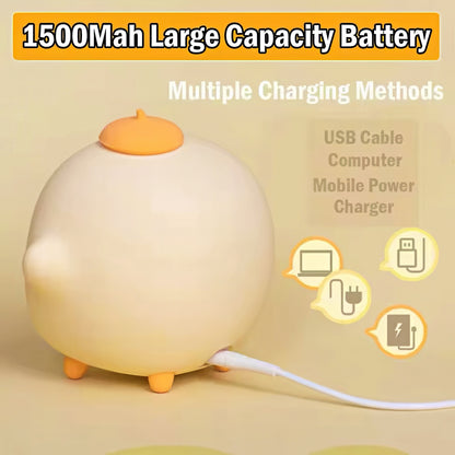 Cute Duck Alarm Clock with Nightlight