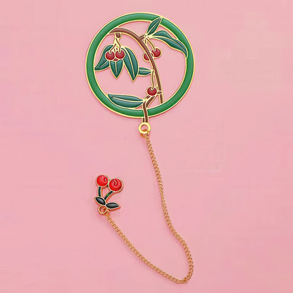 Exquisite Flower Enamel Metal Bookmark