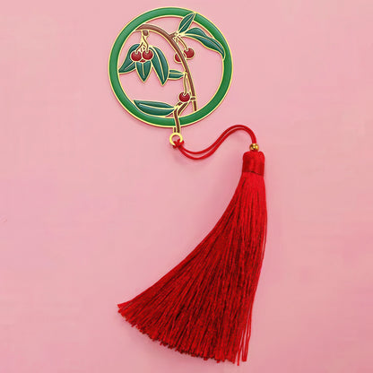 Exquisite Flower Enamel Metal Bookmark