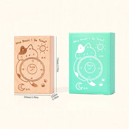 Cat Themed Wooden Planner Stamp Set