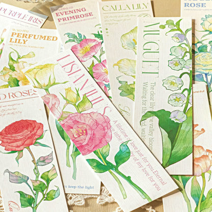 Pictures of Flowers Paper Bookmark Set