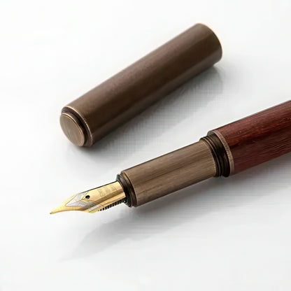 Retro Bronze Wooden Fountain Pen