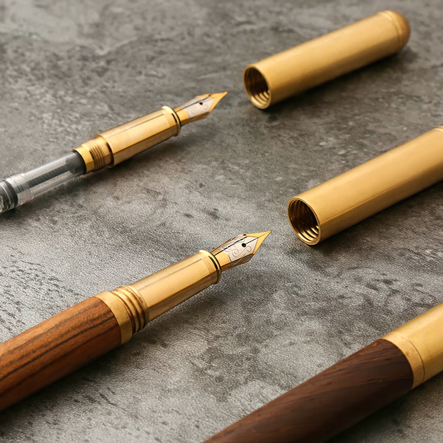 Wooden Fountain Pen with Brass Cap