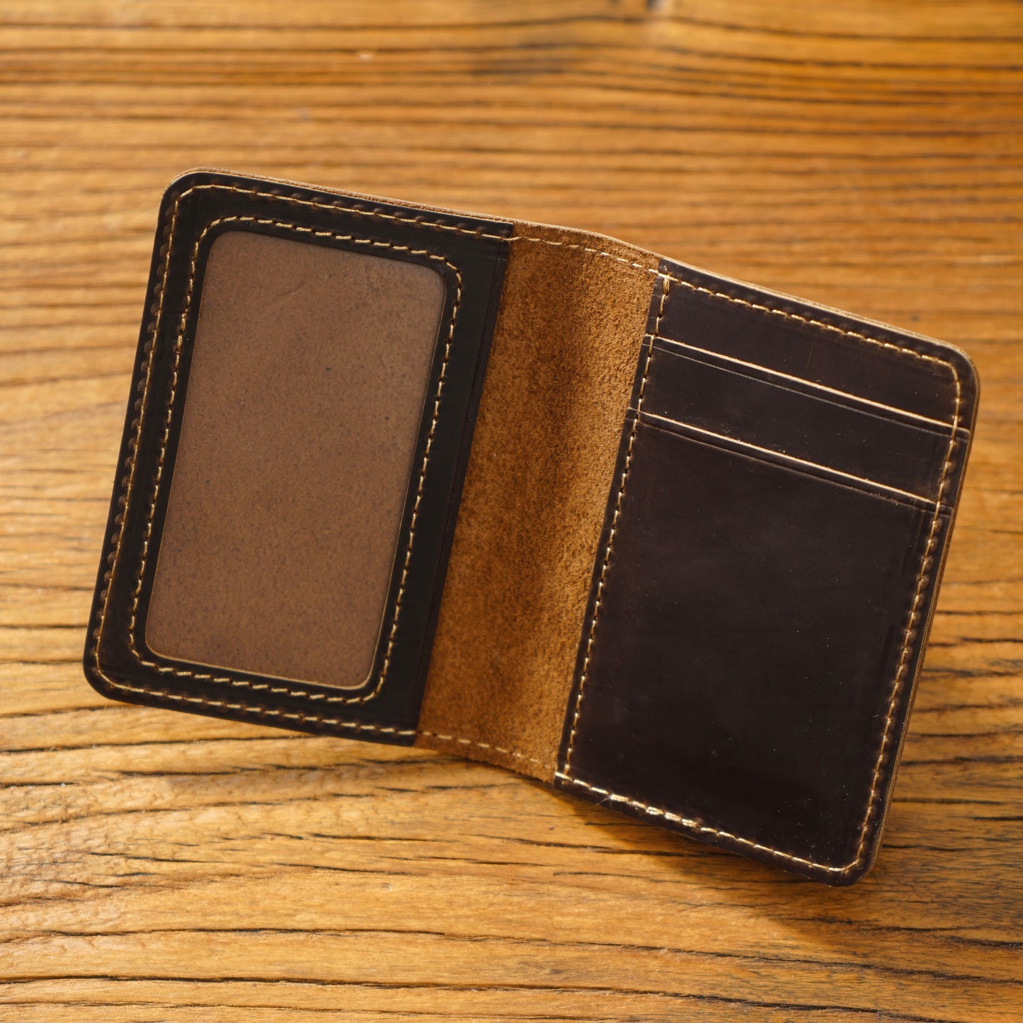 Dyed Cowhide Card Holder Wallet