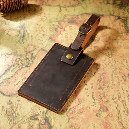 Dyed Leather Luggage Tag