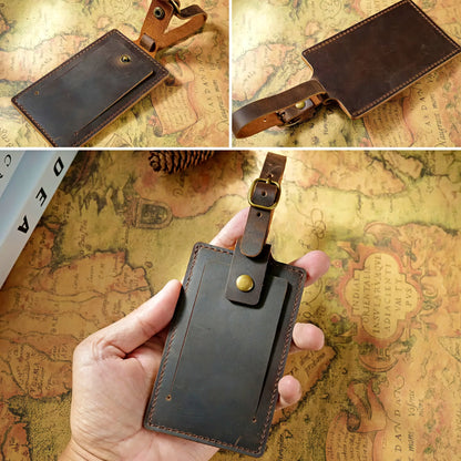 Dyed Leather Luggage Tag