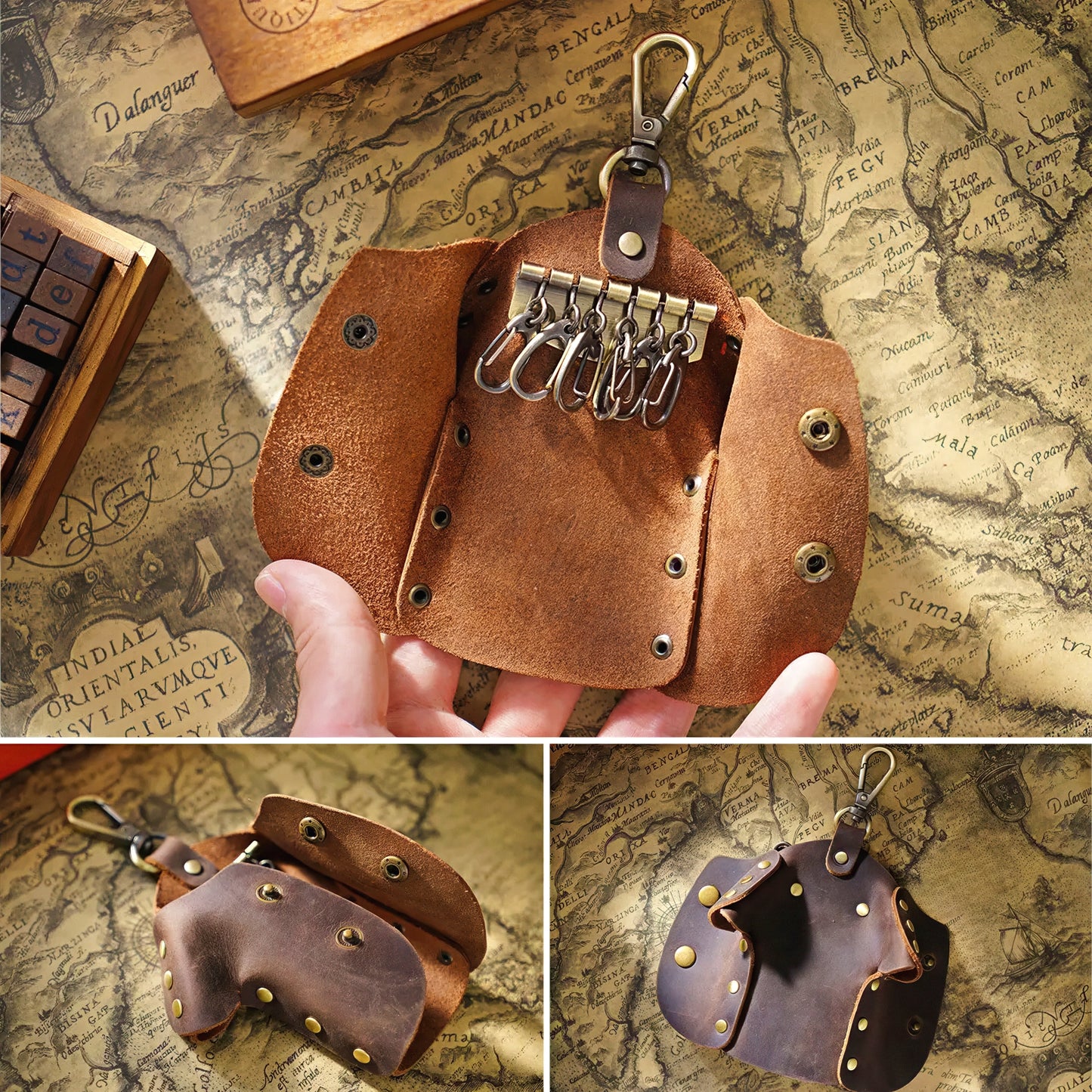 Dyed Cowhide T-shirt Shaped Key Case