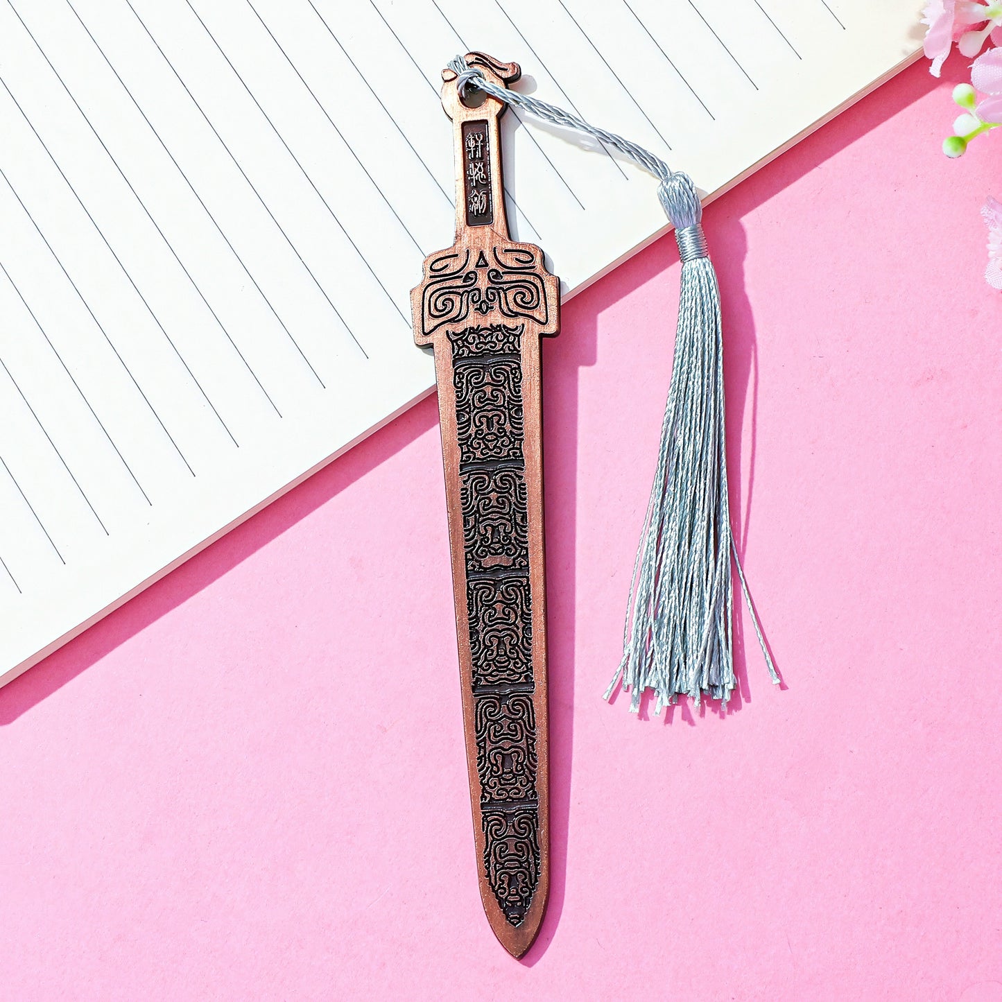 Ancient Chinese Sword Shaped Metal Bookmark