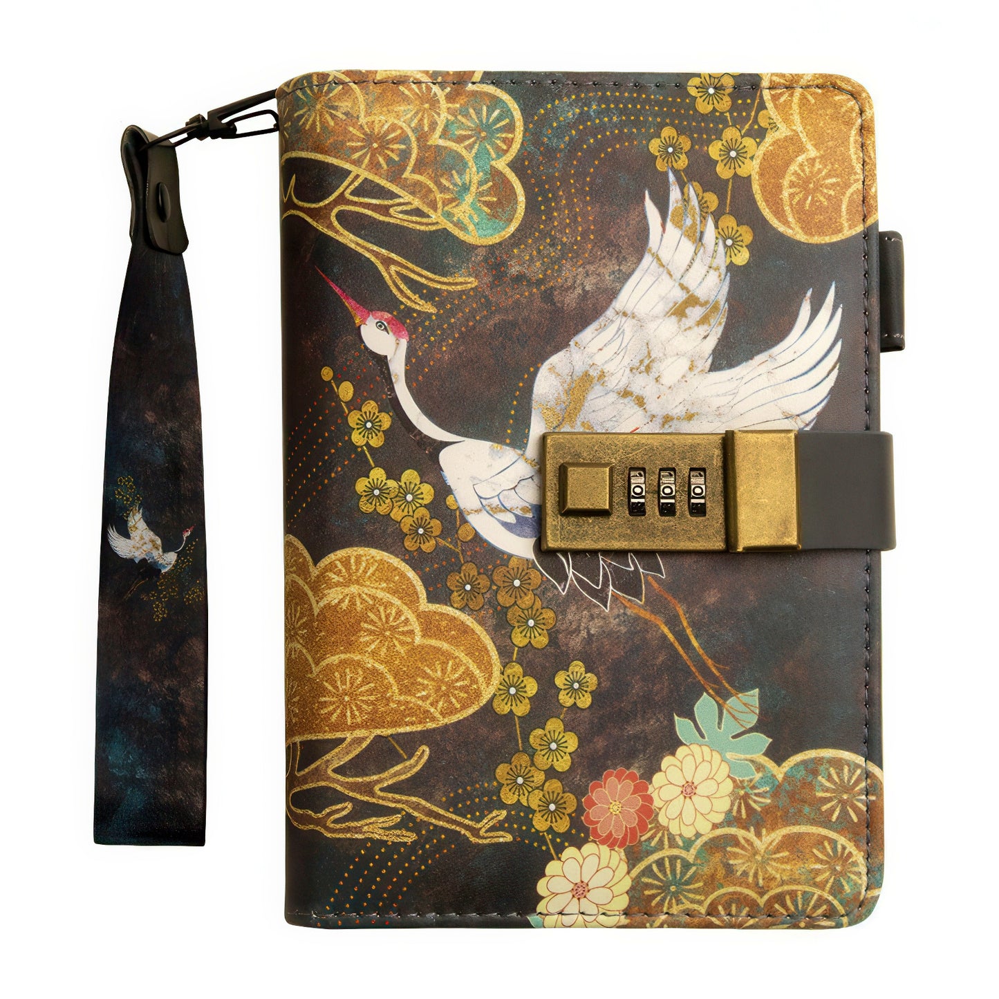 Retro Chinese Style Loose-leaf Notebook with Combination Lock