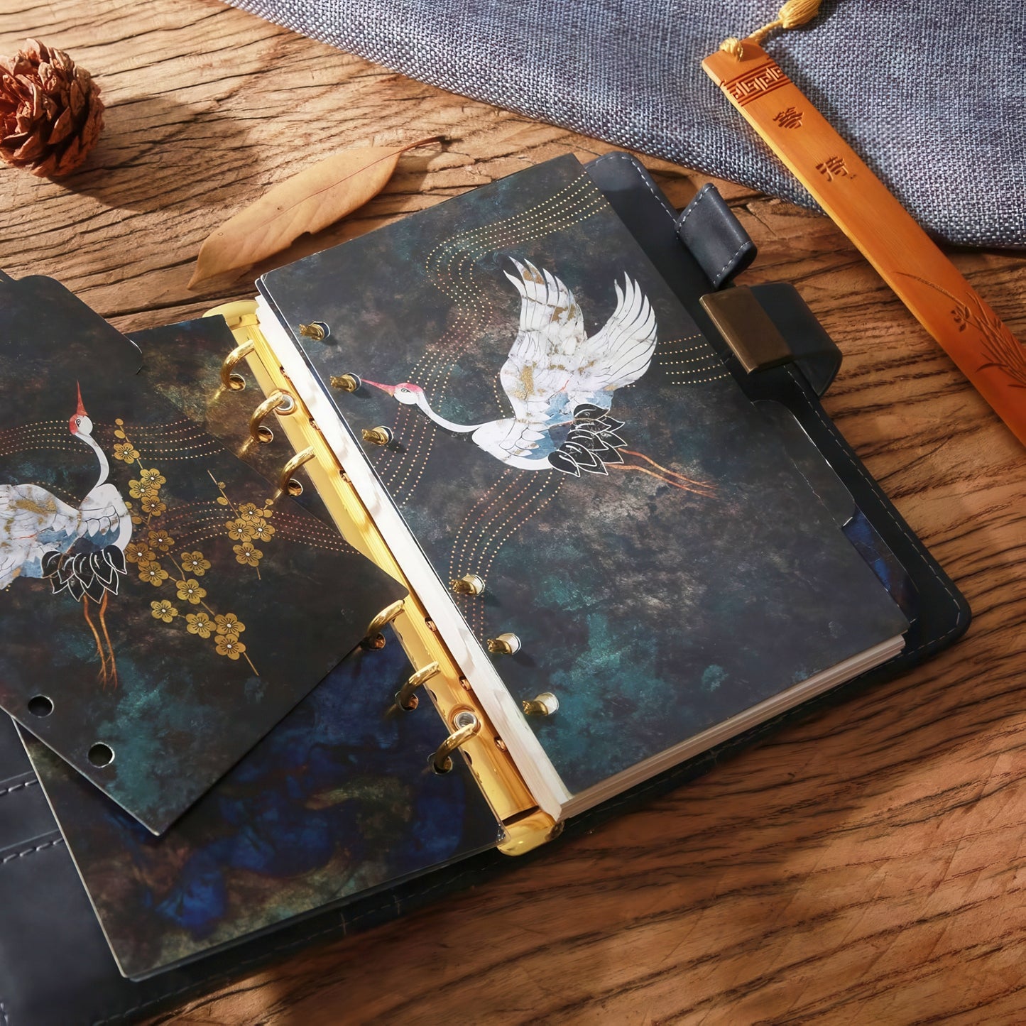 Retro Chinese Style Loose-leaf Notebook with Combination Lock