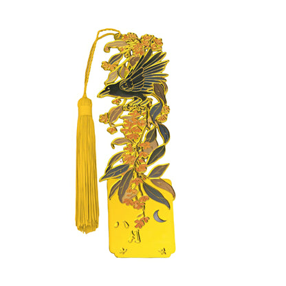 Birds and Flowers Themed Metal Bookmark