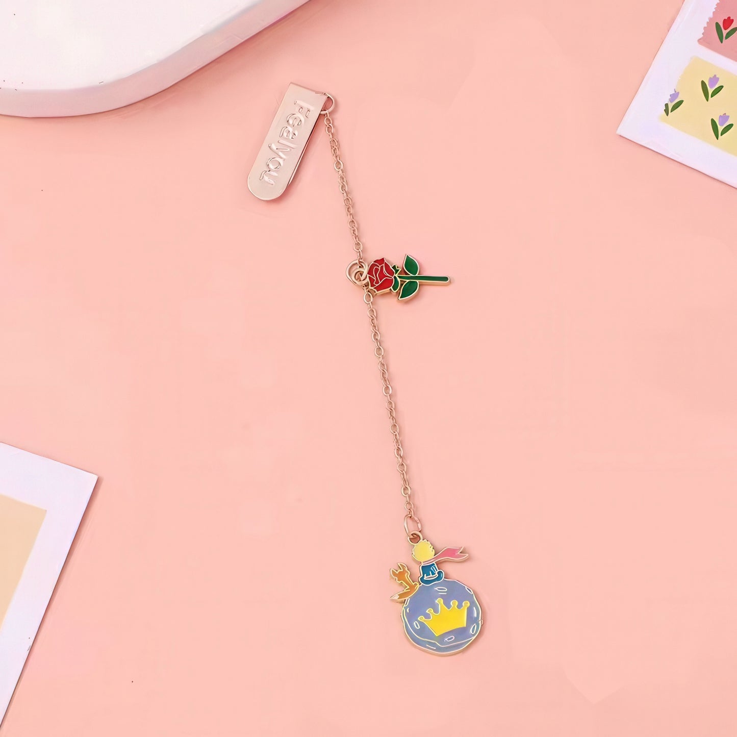 Little Prince Themed Metal Charm Bookmark
