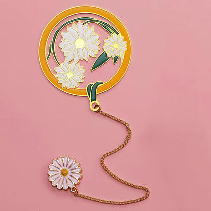 Exquisite Flower Enamel Metal Bookmark