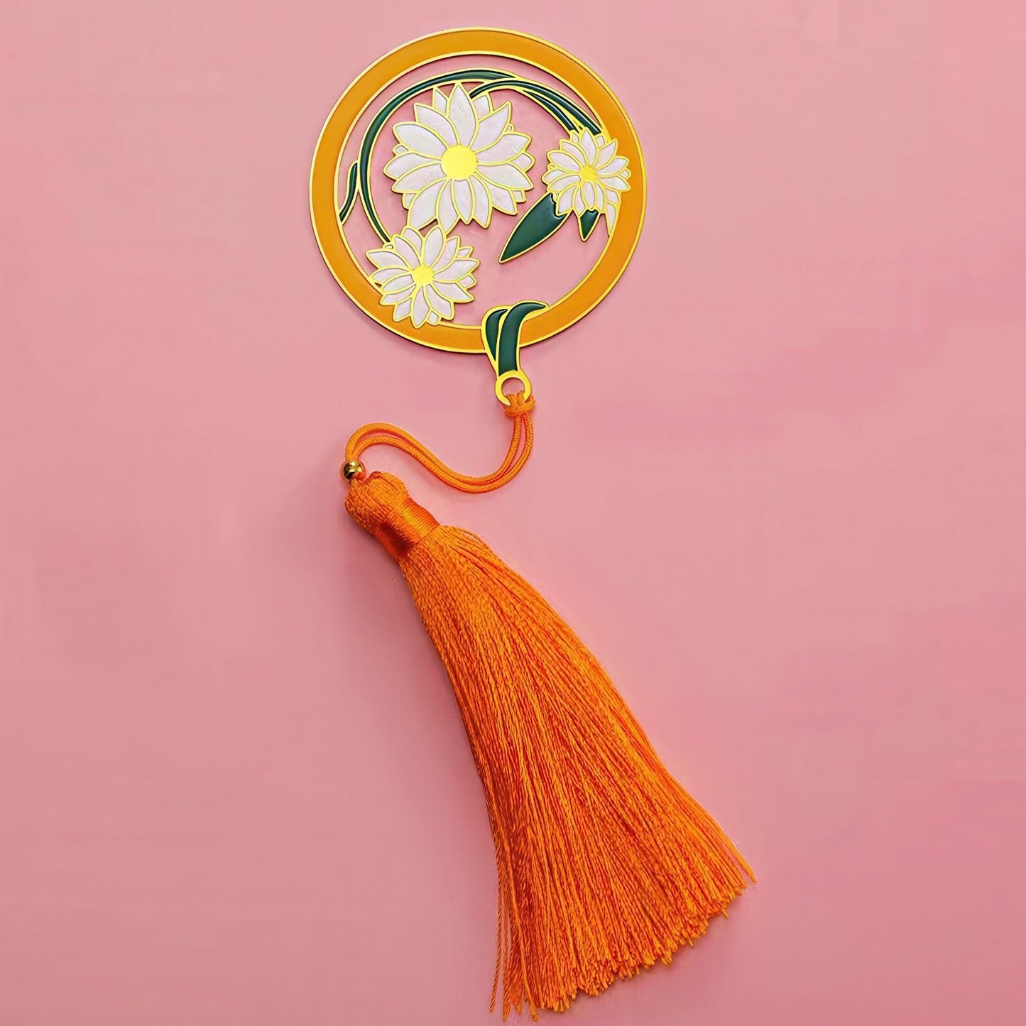 Exquisite Flower Enamel Metal Bookmark