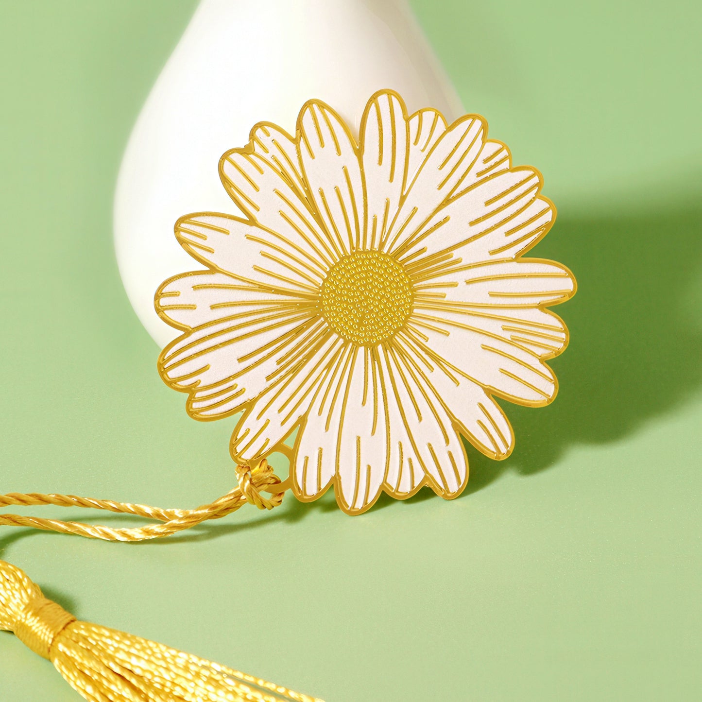 Leaf and Flower Shaped Metal Bookmark