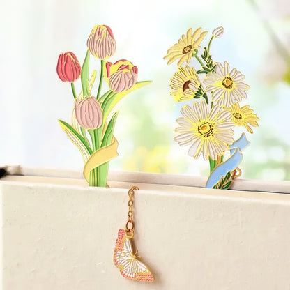 Talking with Flowers Metal Bookmark