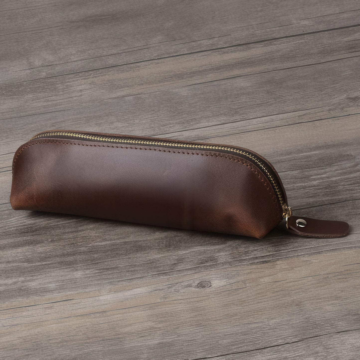 Retro Handmade Cowhide Pencil Case