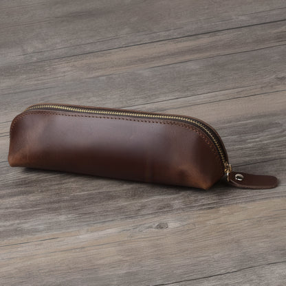 Retro Handmade Cowhide Pencil Case