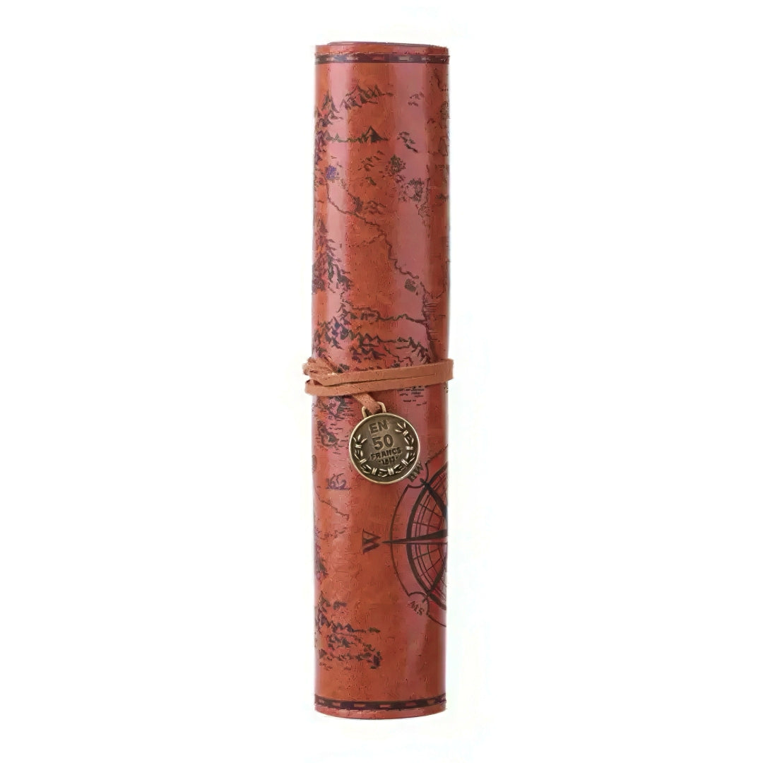 Vintage Treasure Map Roll Up Pencil Case