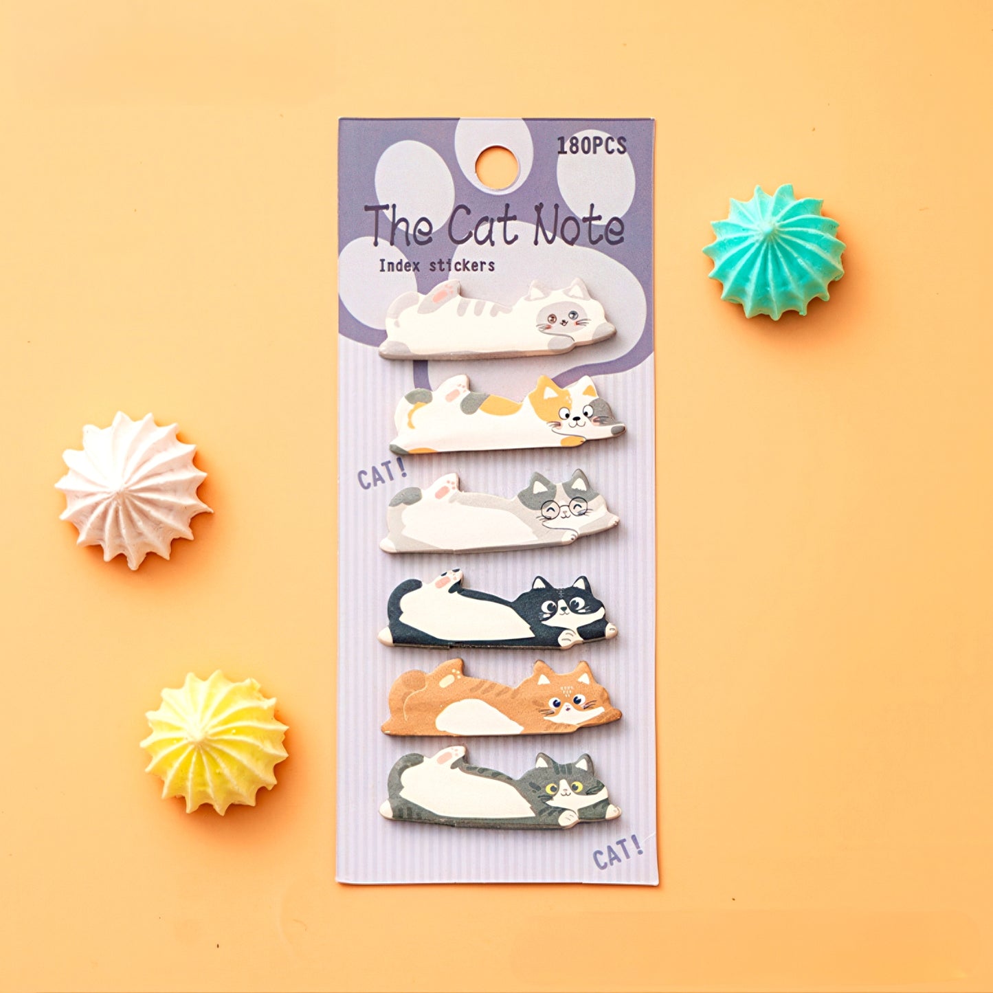 Cute Lying Cats Sticky Index Tabs
