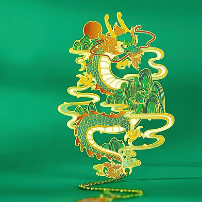 Oriental Fortune Creatures Themed Metal Bookmark