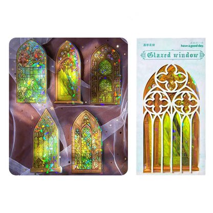 Gothic Stained Glass Window PET Stickers