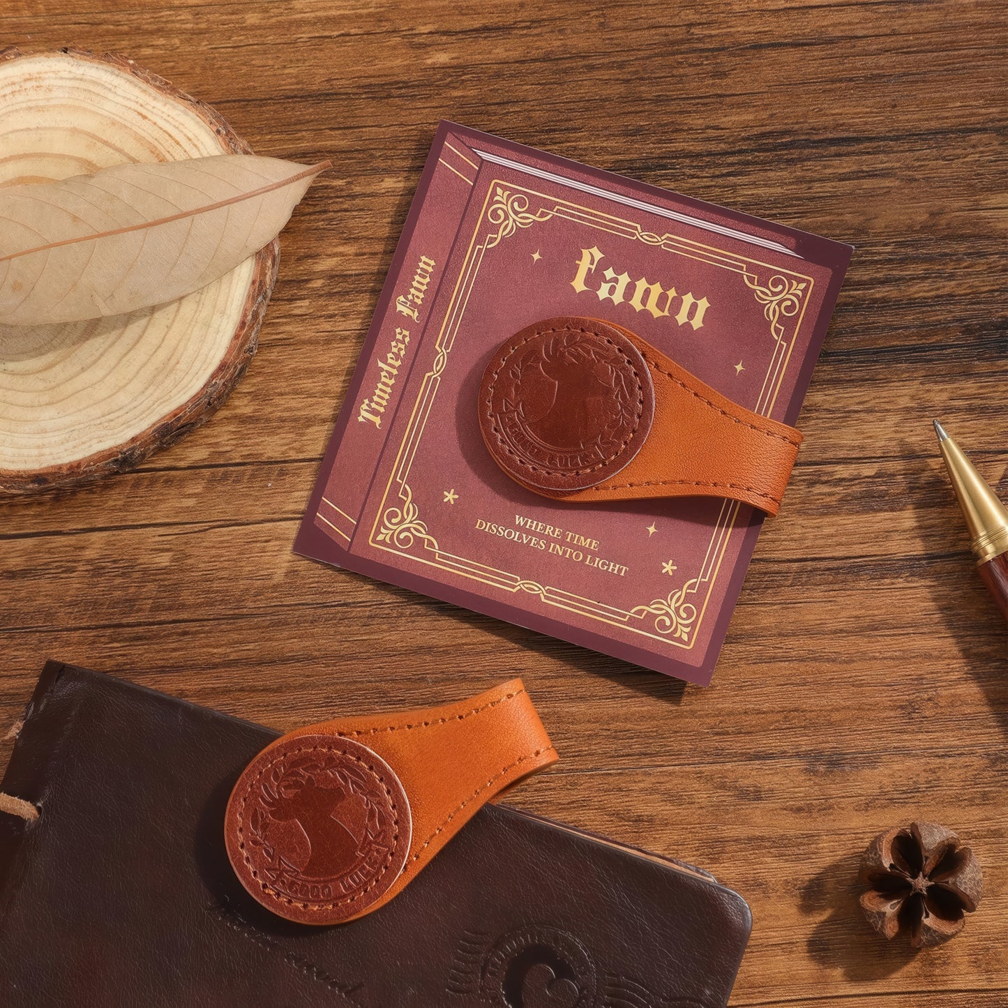 Timeless Magnetic Leather Bookmark
