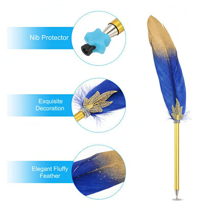 Retro Colored Feather Ballpoint Pen