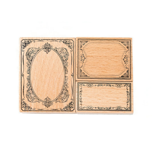 Baroque Style Border Wooden Stamp Set