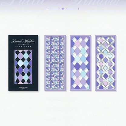 Lattice Stained Glass Window Plastic Bookmark Set