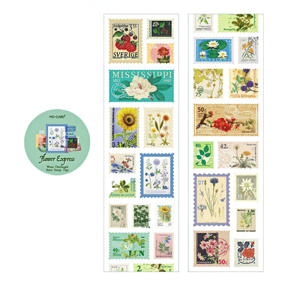 Retro Postage Stamp Sticker Roll