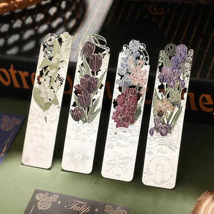 Romantic Flowers Metal Bookmark