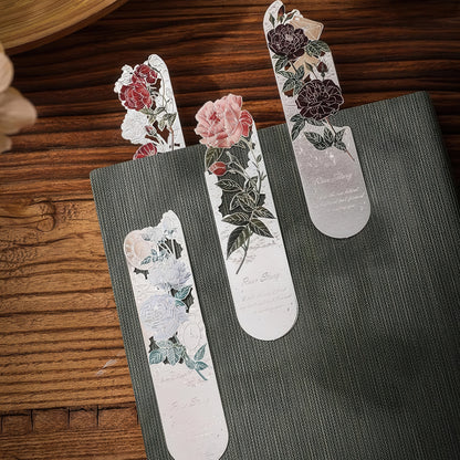 Romantic Flowers Metal Bookmark