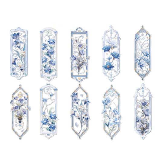 Vintage Floral Themed PVC Bookmark Set