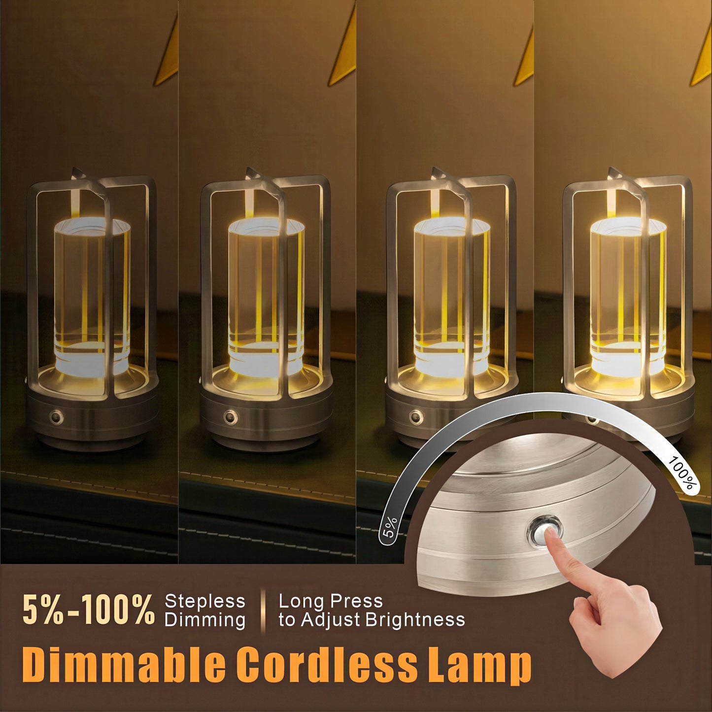 Aluminium Rechargeable LED Table Lamp