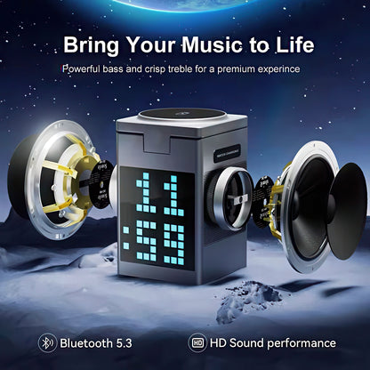 6 in 1 Wireless Charging Station with Pixel Display and Bluetooth Speaker