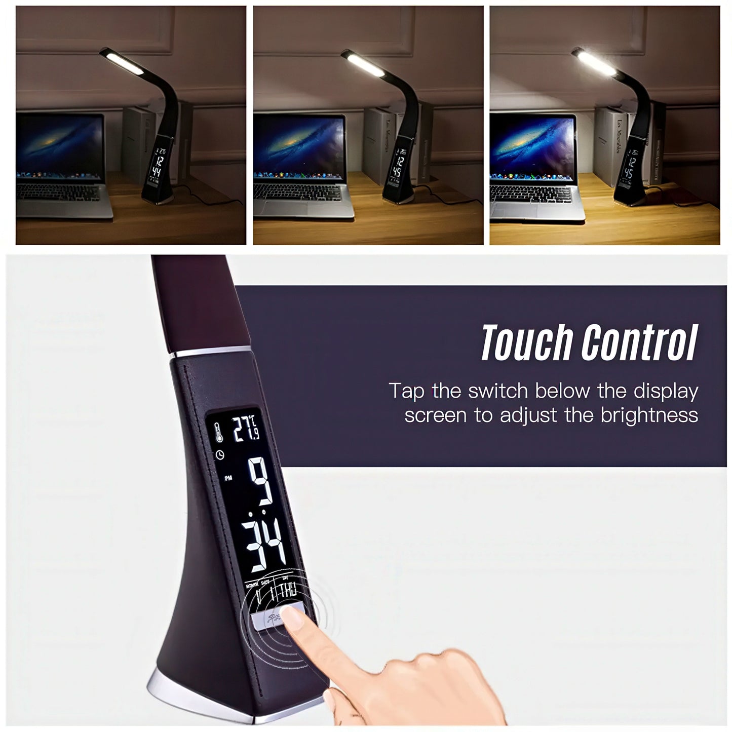 Eye Protection Desk Lamp with Digital Clock and Calendar