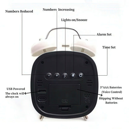 Digital Alarm Clock with Double Bell