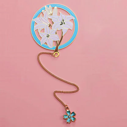 Exquisite Flower Enamel Metal Bookmark