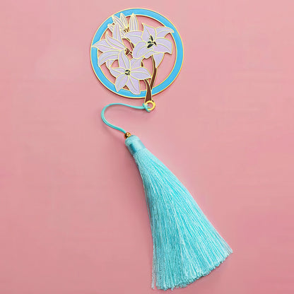 Exquisite Flower Enamel Metal Bookmark
