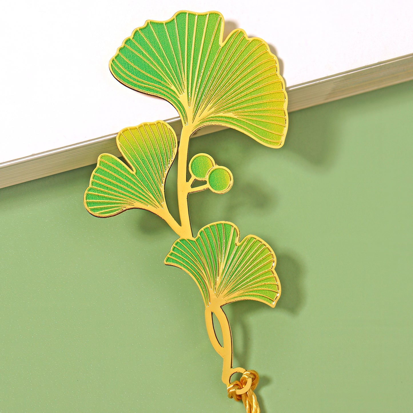 Leaf and Flower Shaped Metal Bookmark