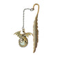 Luminous Feather and Dragon Metal Bookmark
