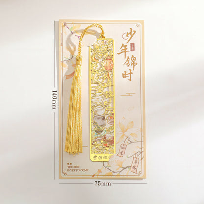 Chinese Aesthetic Art Themed Metal Bookmark