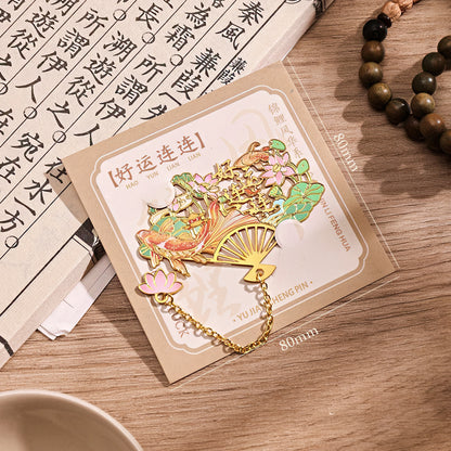 Chinese Aesthetic Art Themed Metal Bookmark