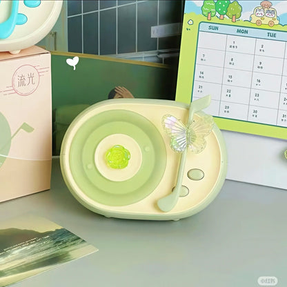 Cute Portable Bluetooth Speaker with Record Player Design