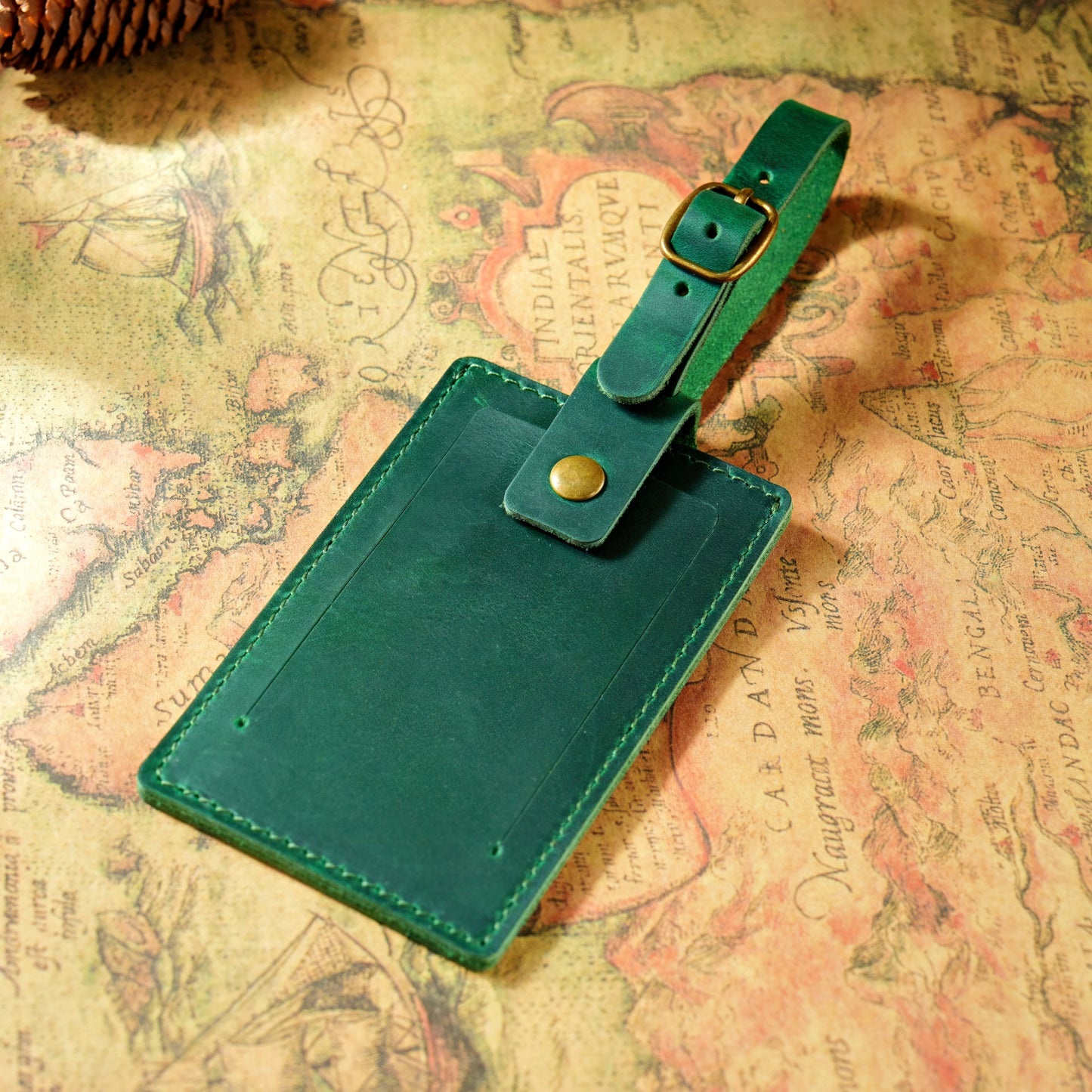 Dyed Leather Luggage Tag