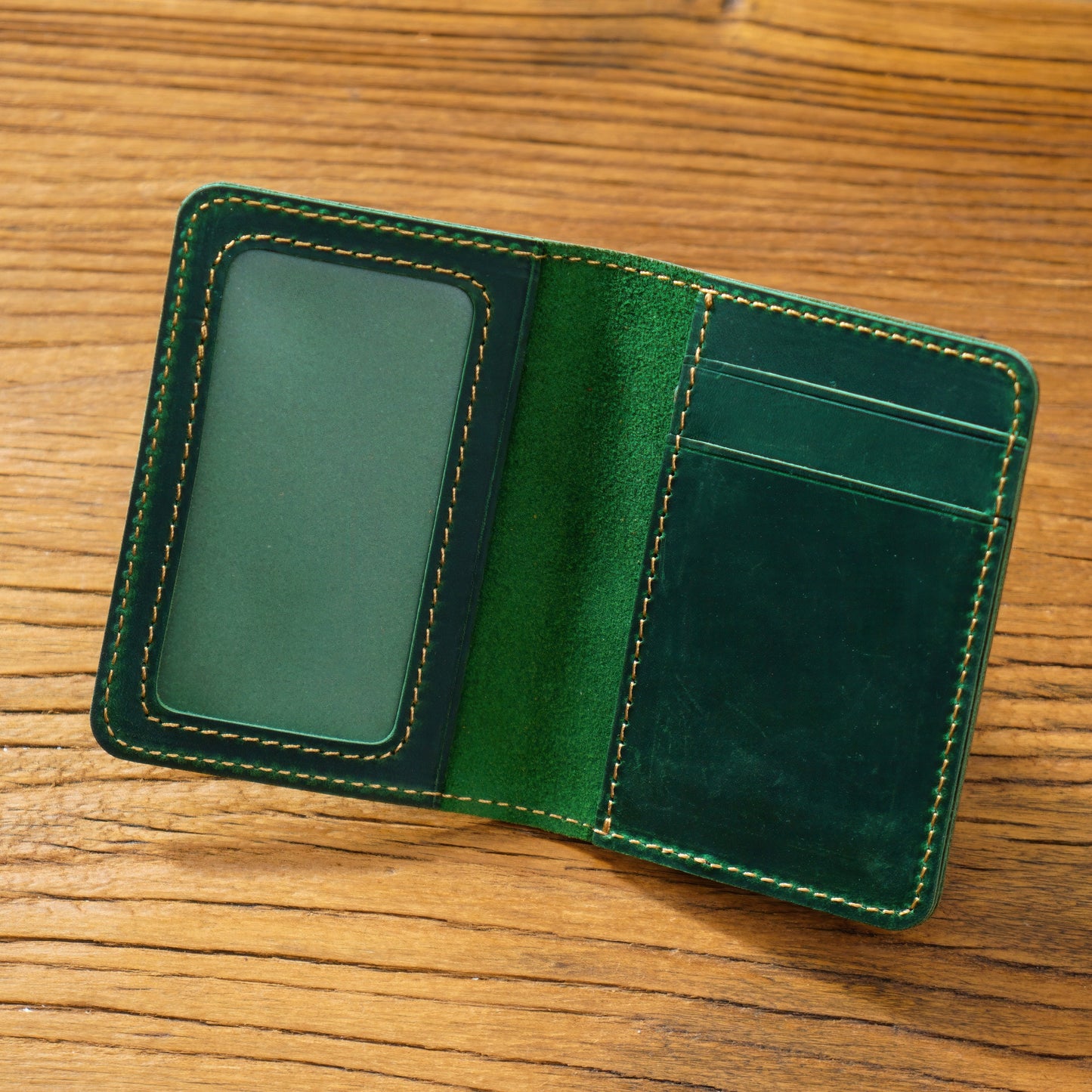 Dyed Cowhide Card Holder Wallet
