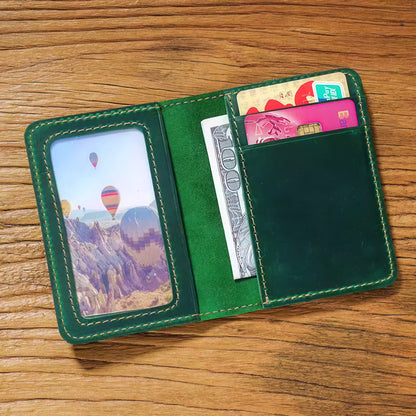 Dyed Cowhide Card Holder Wallet